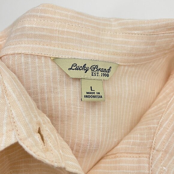 *Lucky Brand Linen Popover Top - Picture 6 of 11